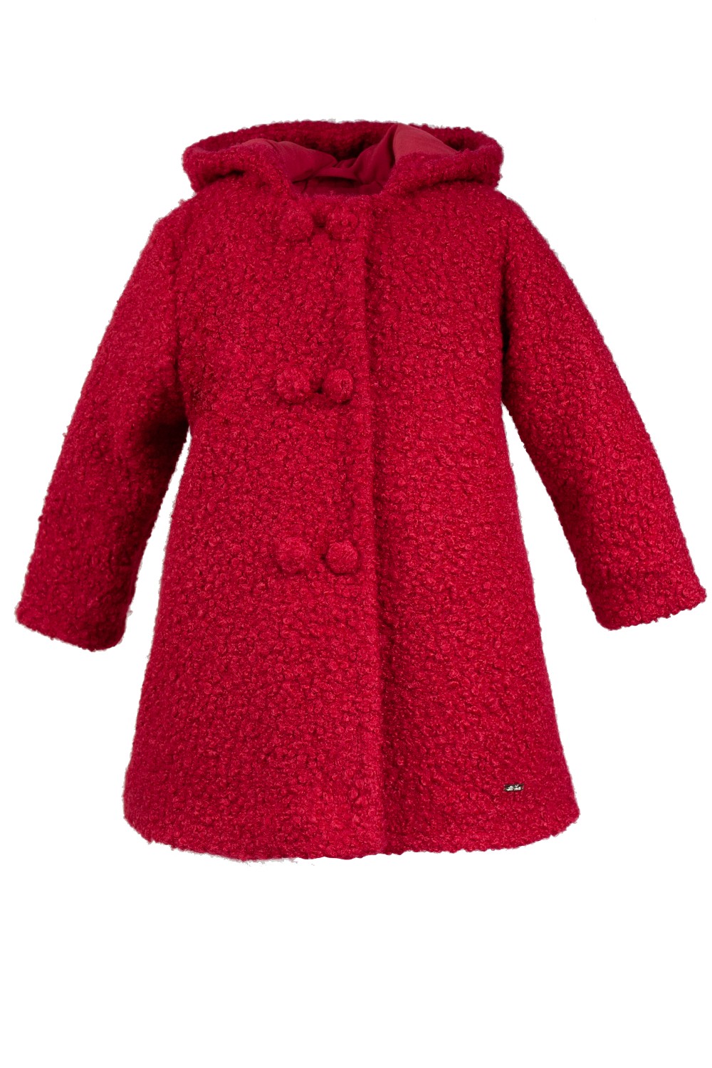 dětský červený kabát